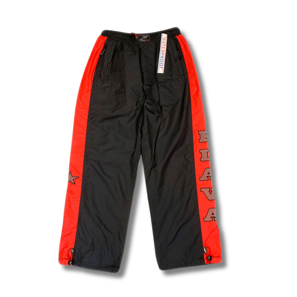 Vintage Flava Trackpants Schwarz / Rot (M) Neu mit Etikett