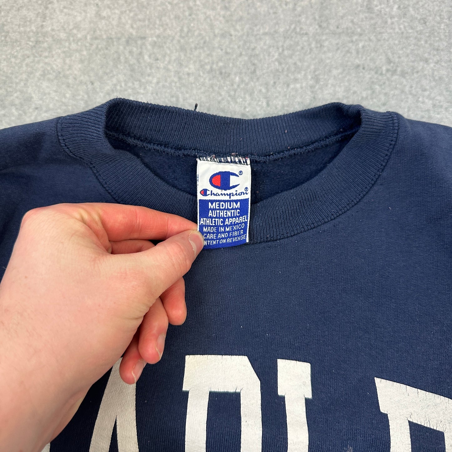 Vintage 90er Champion Bradley University Sweater Marineblau (M)