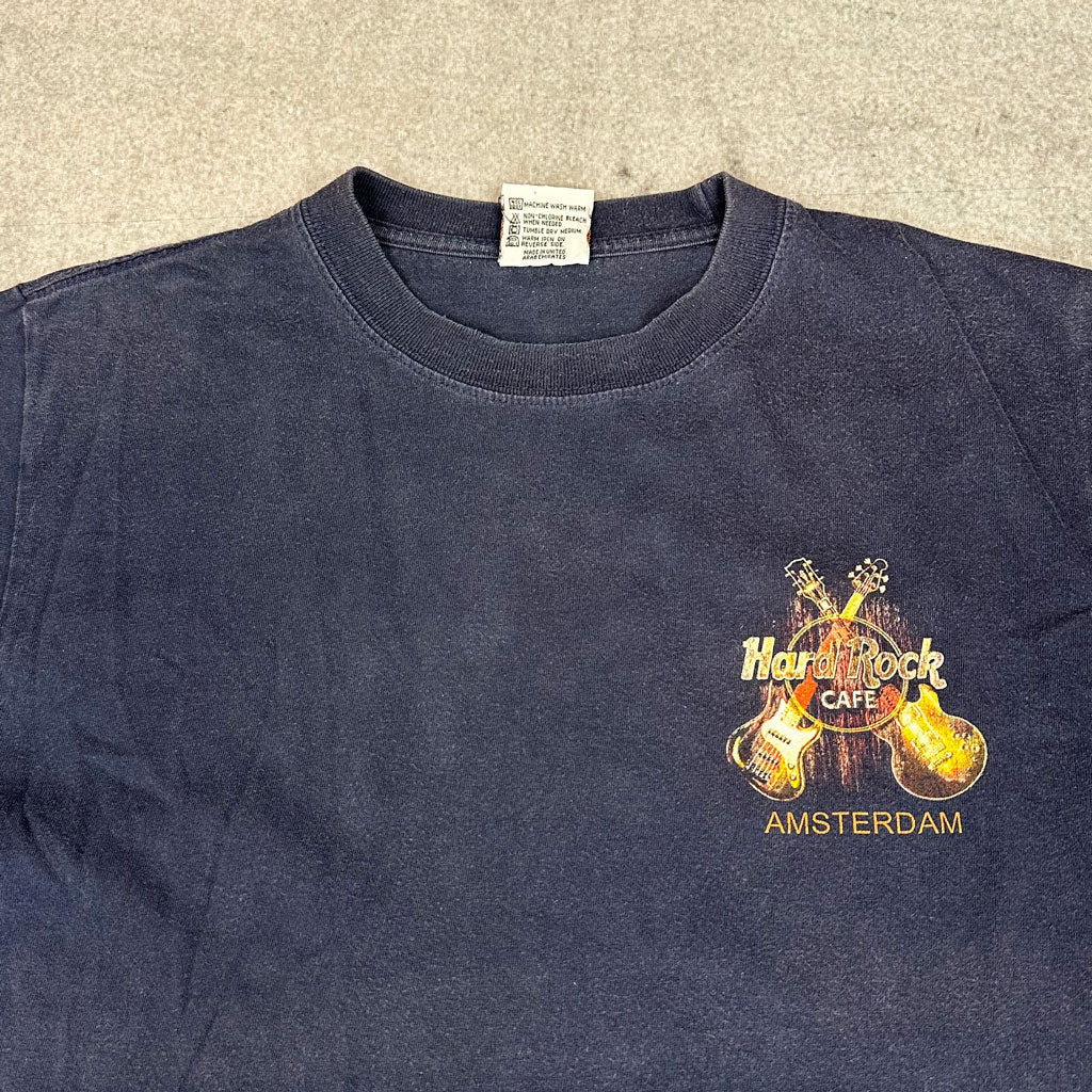 Vintage Hard Rock Cafe Amsterdam Save The Planet T-Shirt Dunkelblau (M)