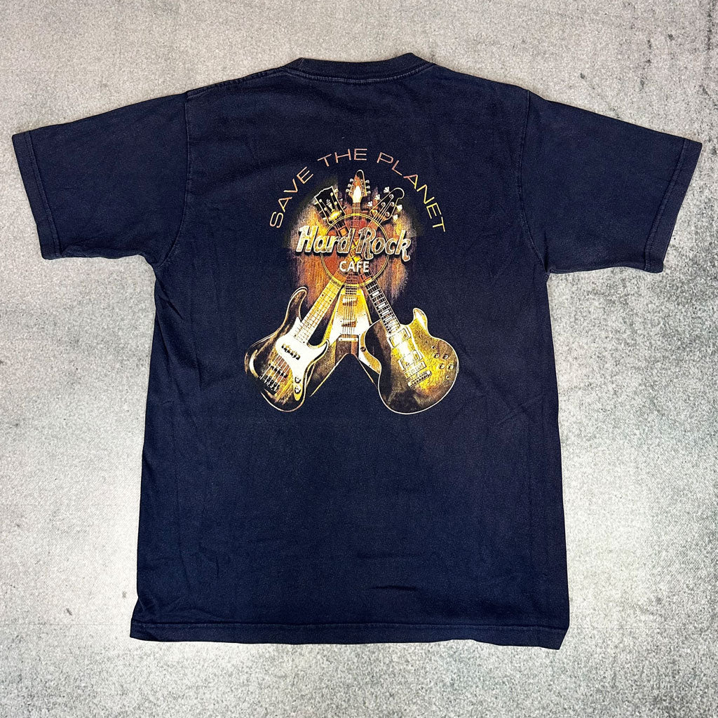 Vintage Hard Rock Cafe Amsterdam Save The Planet T-Shirt Dunkelblau (M)