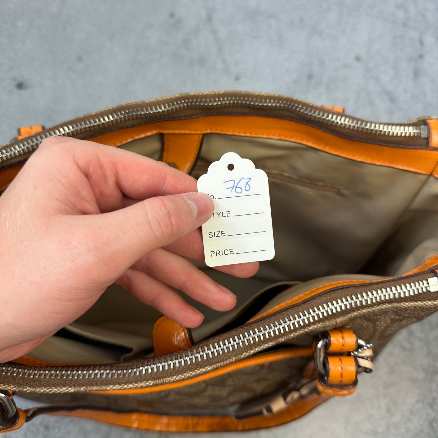Vintage Coach Monogram Handtasche