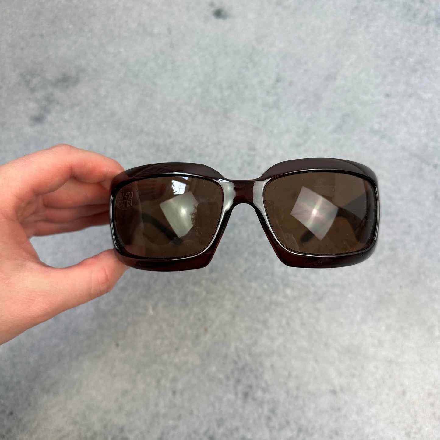 Sonnenbrille Braun mit Strasssteinen