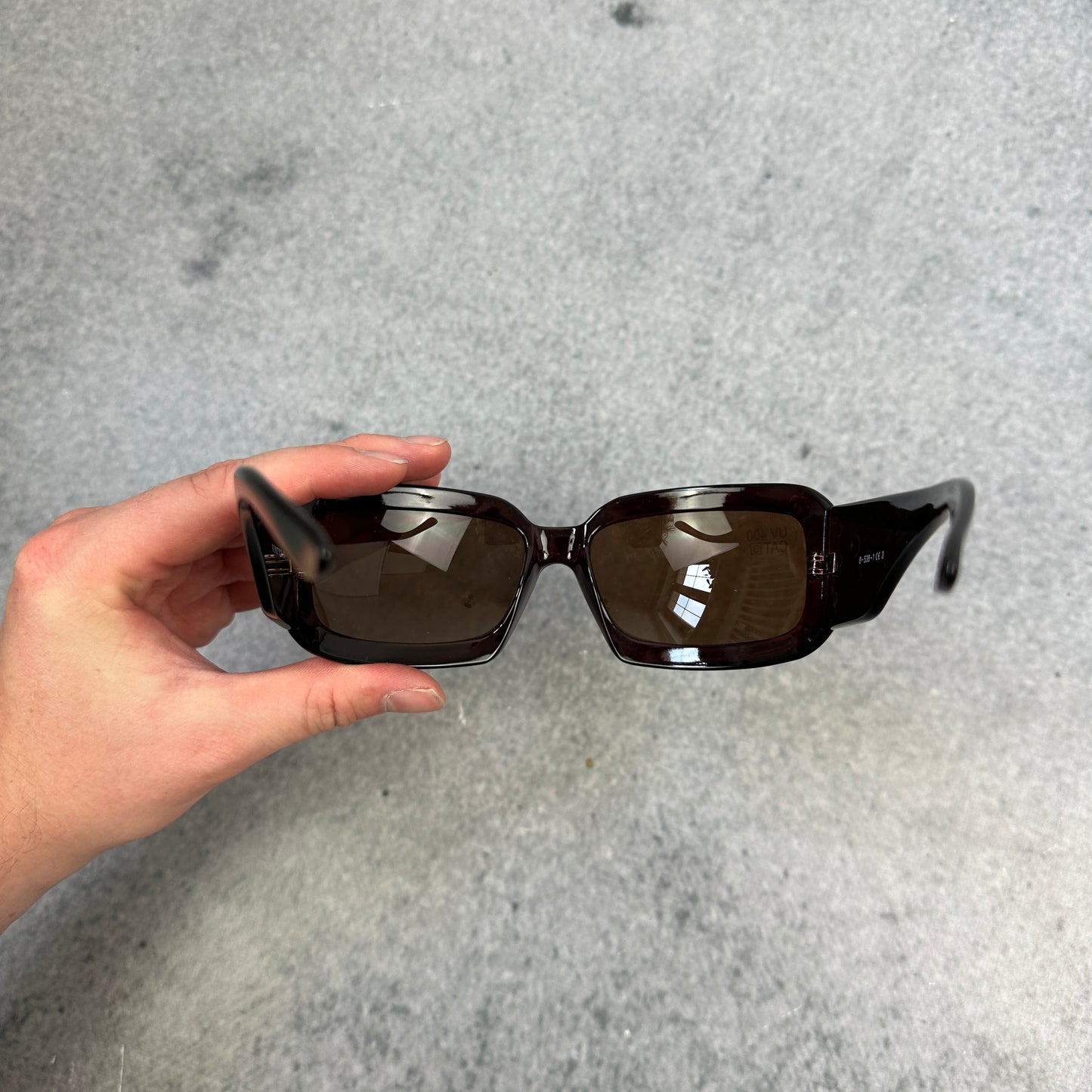 Sonnenbrille Braun mit Strasssteinen
