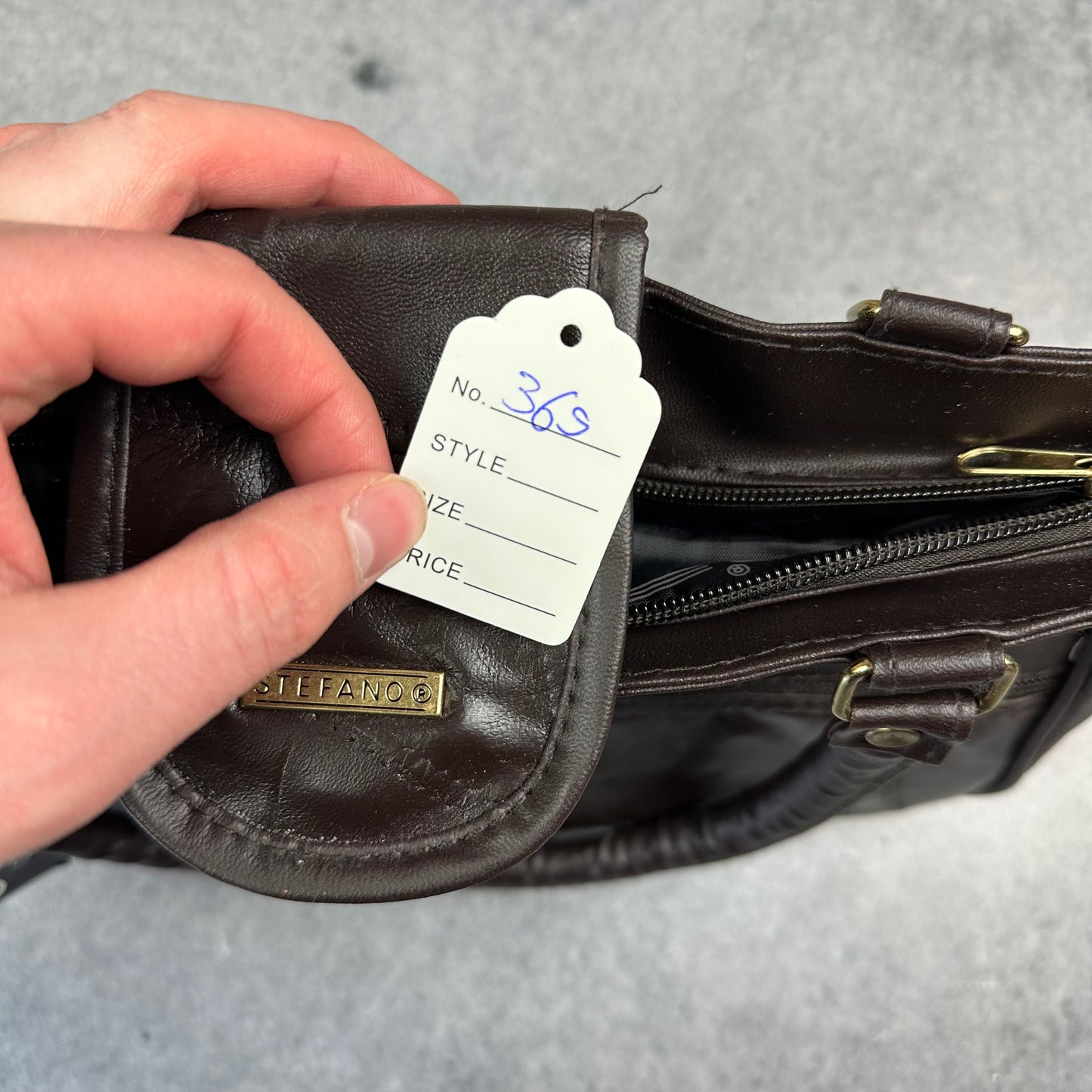 Stefano Echtleder Handtasche Braun (neu & unbenutzt) - Y2K Damenhandtasche