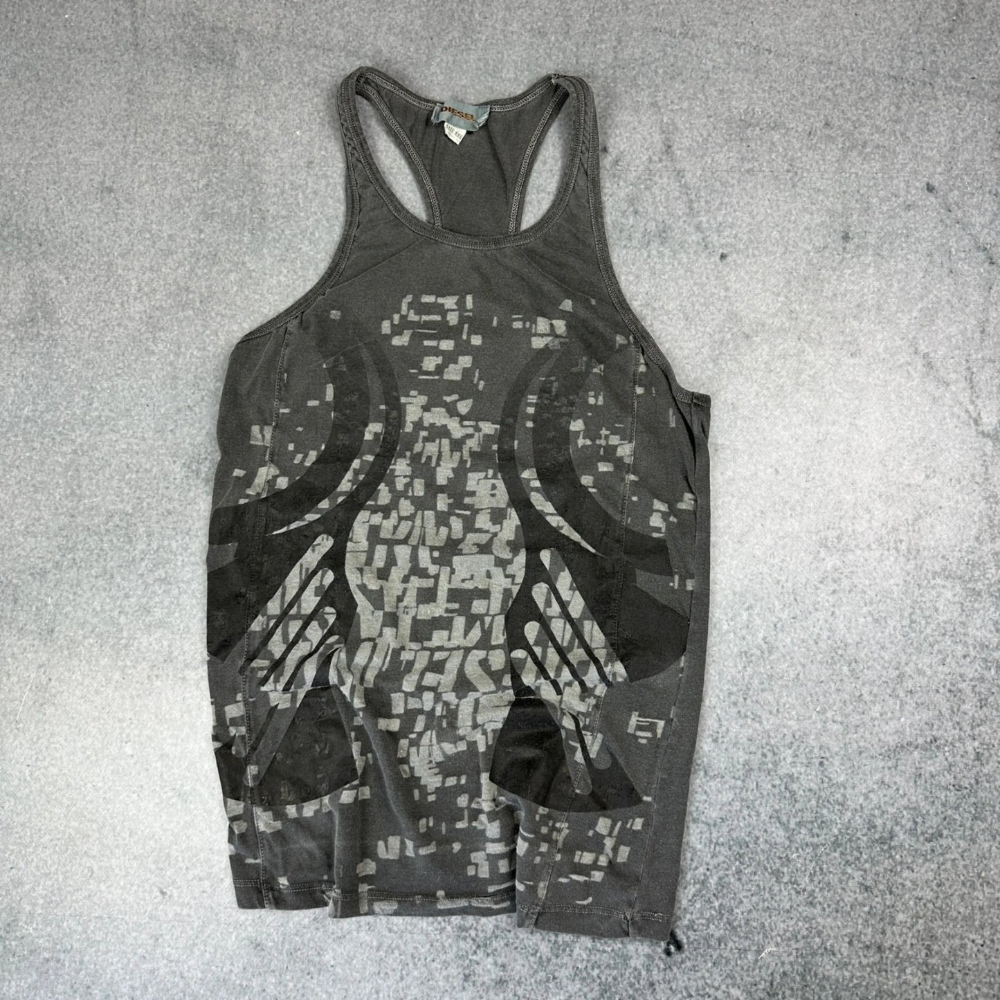 Vintage hommedelange Tanktop Grau XXS