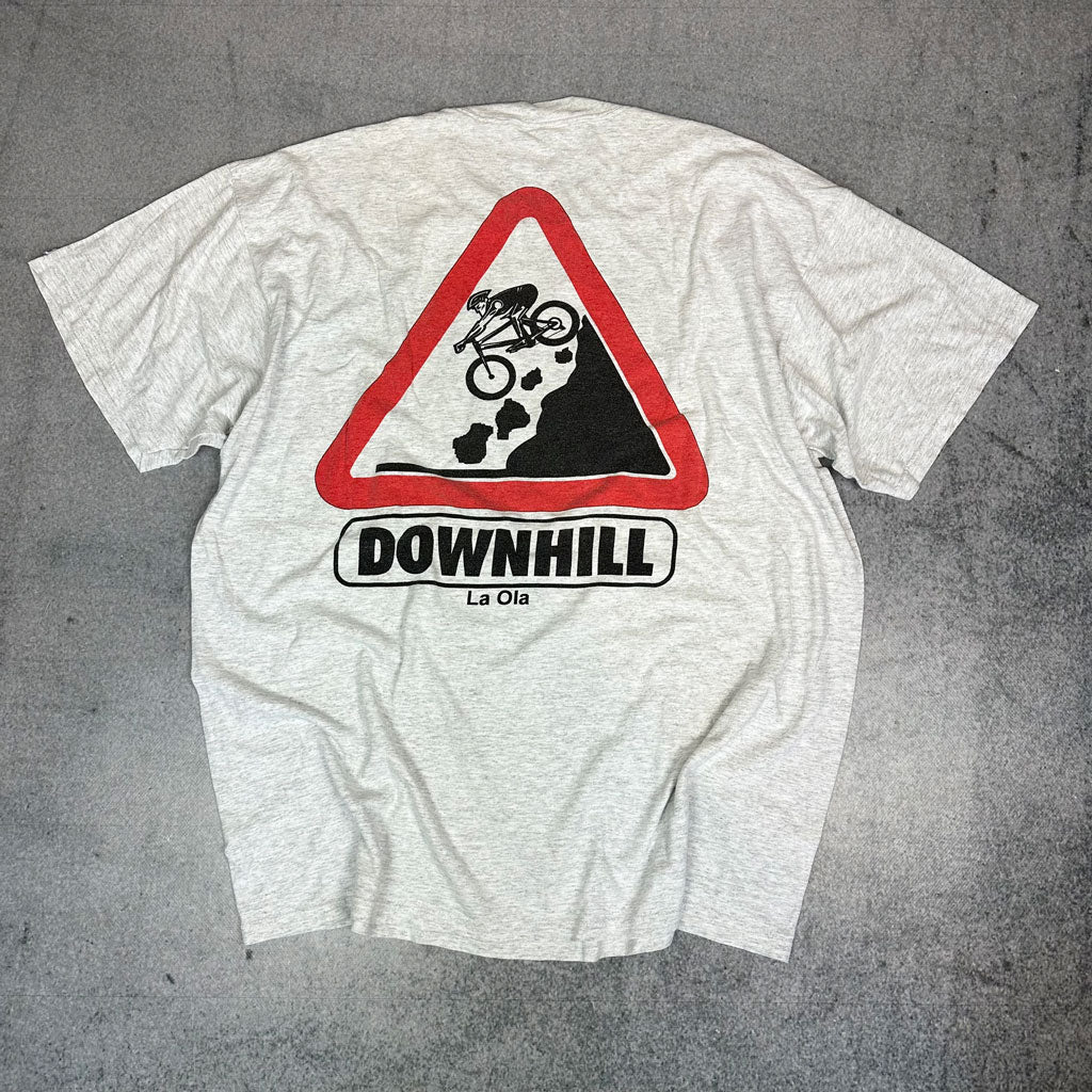 Vintage Downhill La Ola T-Shirt Grau (XXL) 90er Jahre