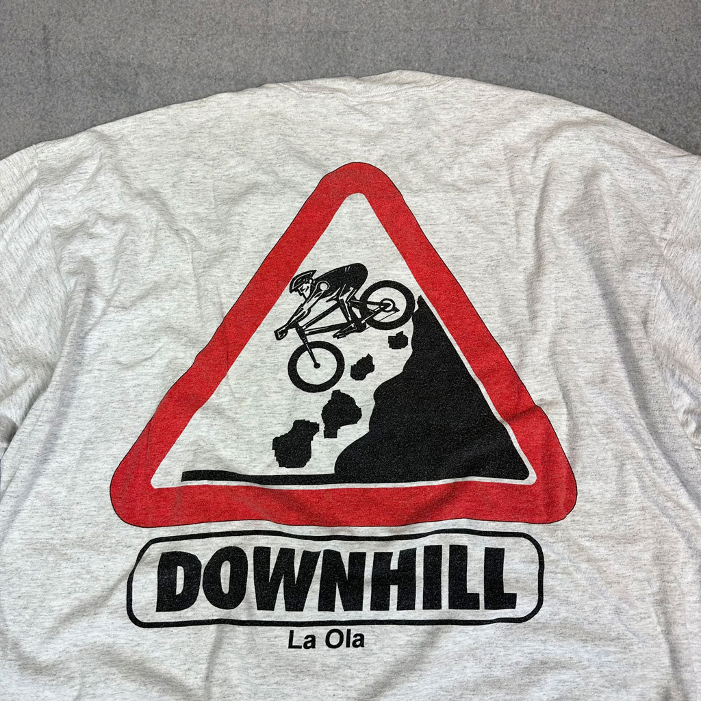 Vintage Downhill La Ola T-Shirt Grau (XXL) 90er Jahre