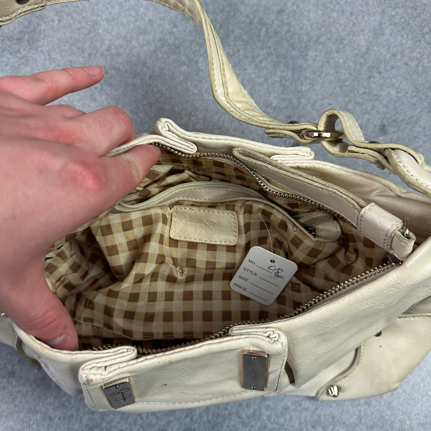Y2K Jessica Simpson Tasche Creme