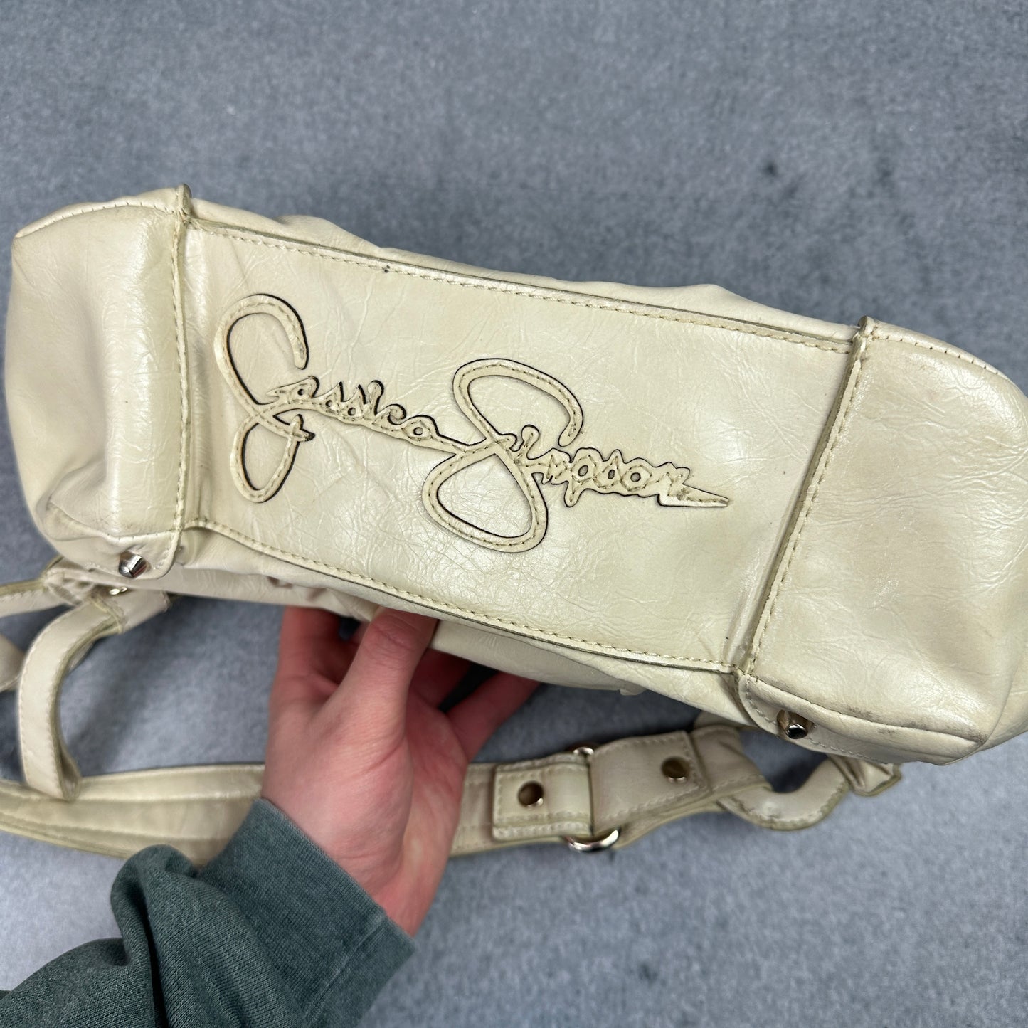 Y2K Jessica Simpson Tasche Creme