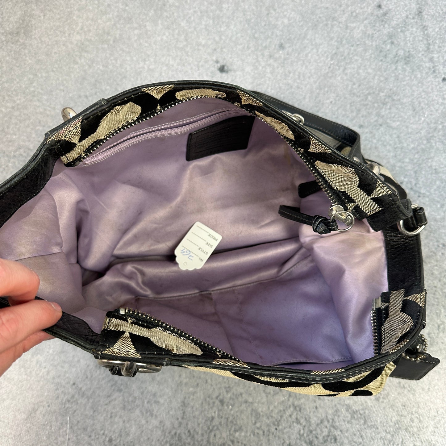 Vintage Coach Handtasche Monogram Grau