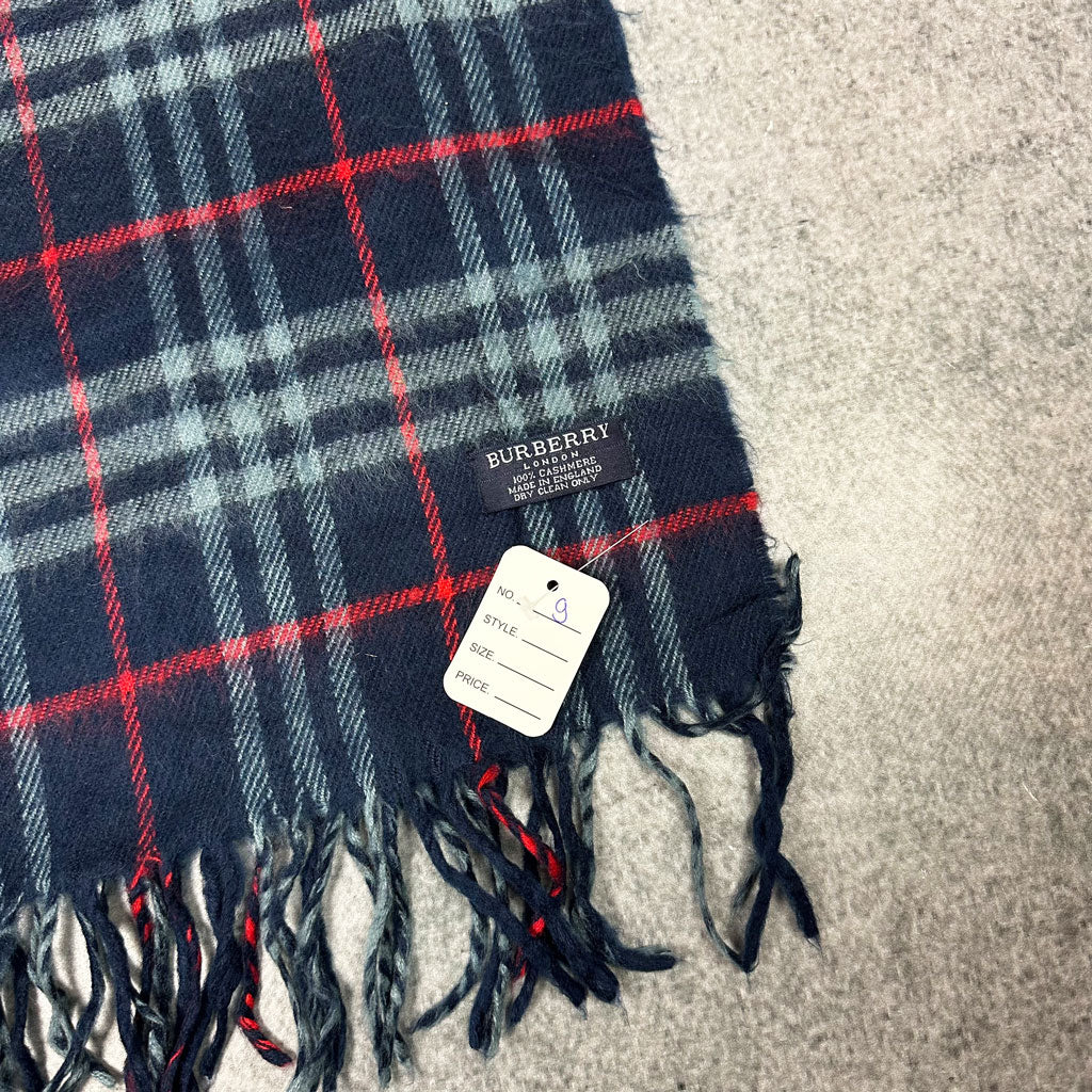 Vintage Burberry Cashmere Schal Blau