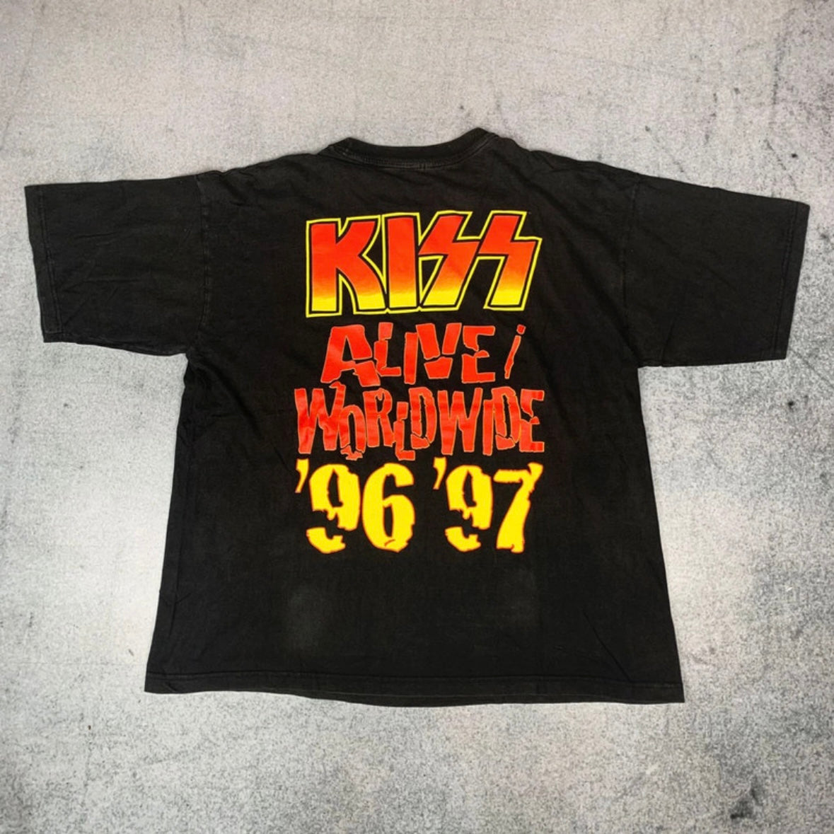 Vintage Kiss Alive / Worldwide 96 97 Tour T-Shirt Schwarz (M-L)