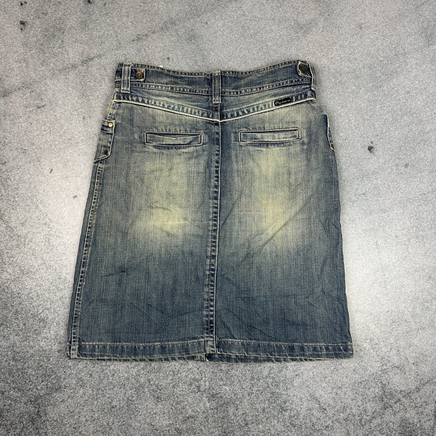 Y2K Vintage Denim Rock Cadena Jeans Co – Mid-Waist Distressed Look (36)