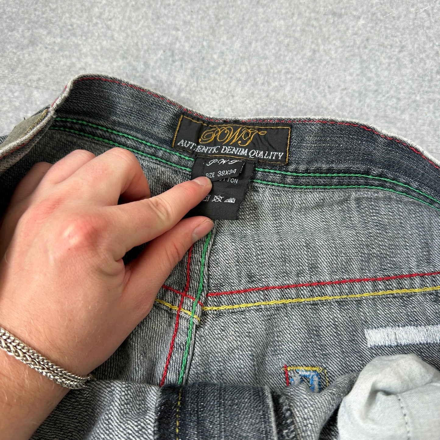 Vintage PWT HipHop Baggy Jeans Grau 38x34 (XL -XXL)