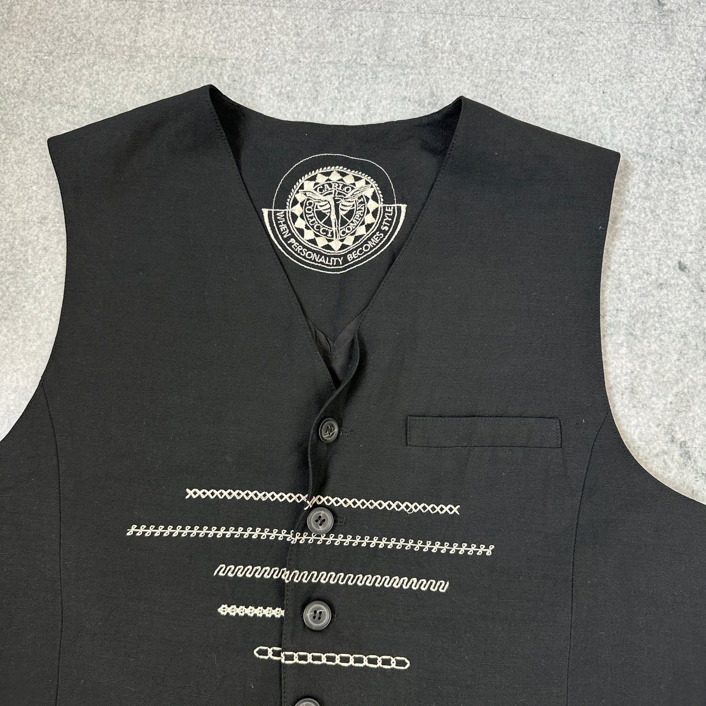 Vintage Carlo Colucci Weste Schwarz 50 (M-L)