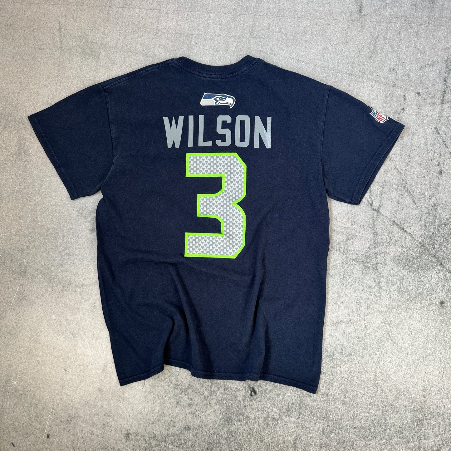 Seattel Seahawks Wilson T-Shirt Dunkelblau (M)