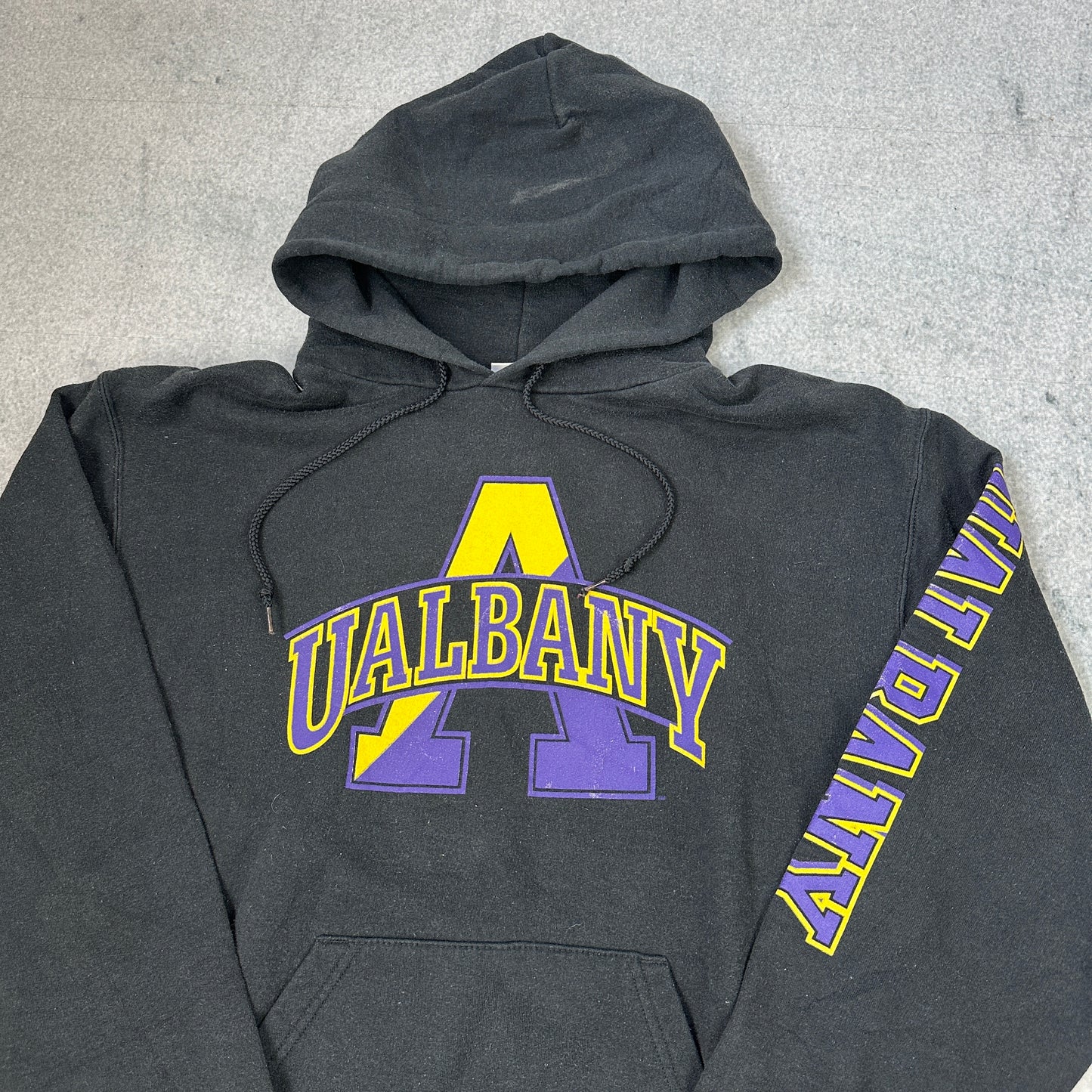Vintage Ualbany Champion College Hoodie Schwarz (M)