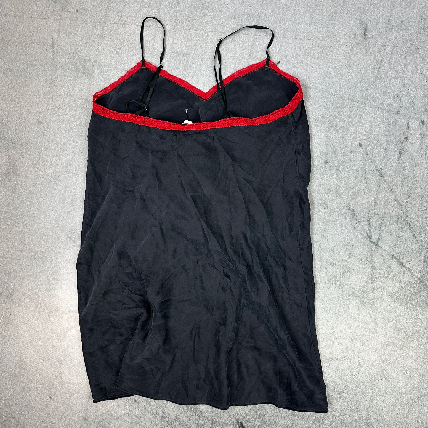 Y2K Slip Dress Schwarz-Rot – August Moon (M)