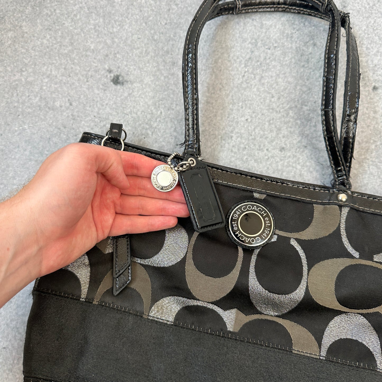 Vintage Coach Handtasche Schwarz