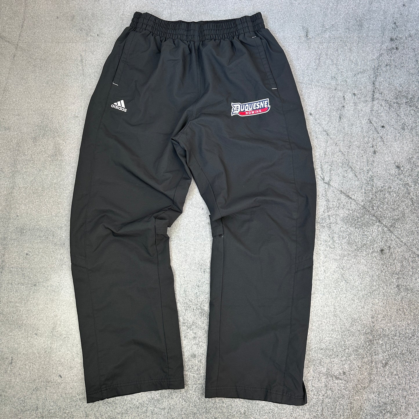 Vintage Adidas Duquesne Dukes Rowing University Trackpants Schwarz (S)