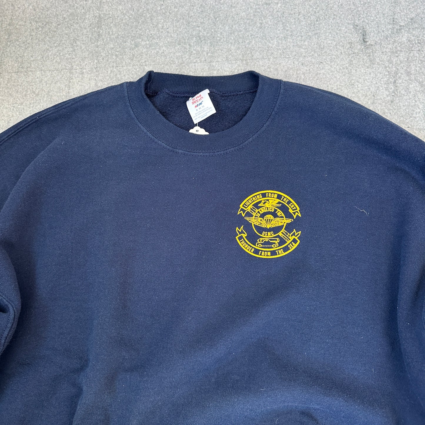 Vintage 90s U.S. Marines Sweater Blau (XL)