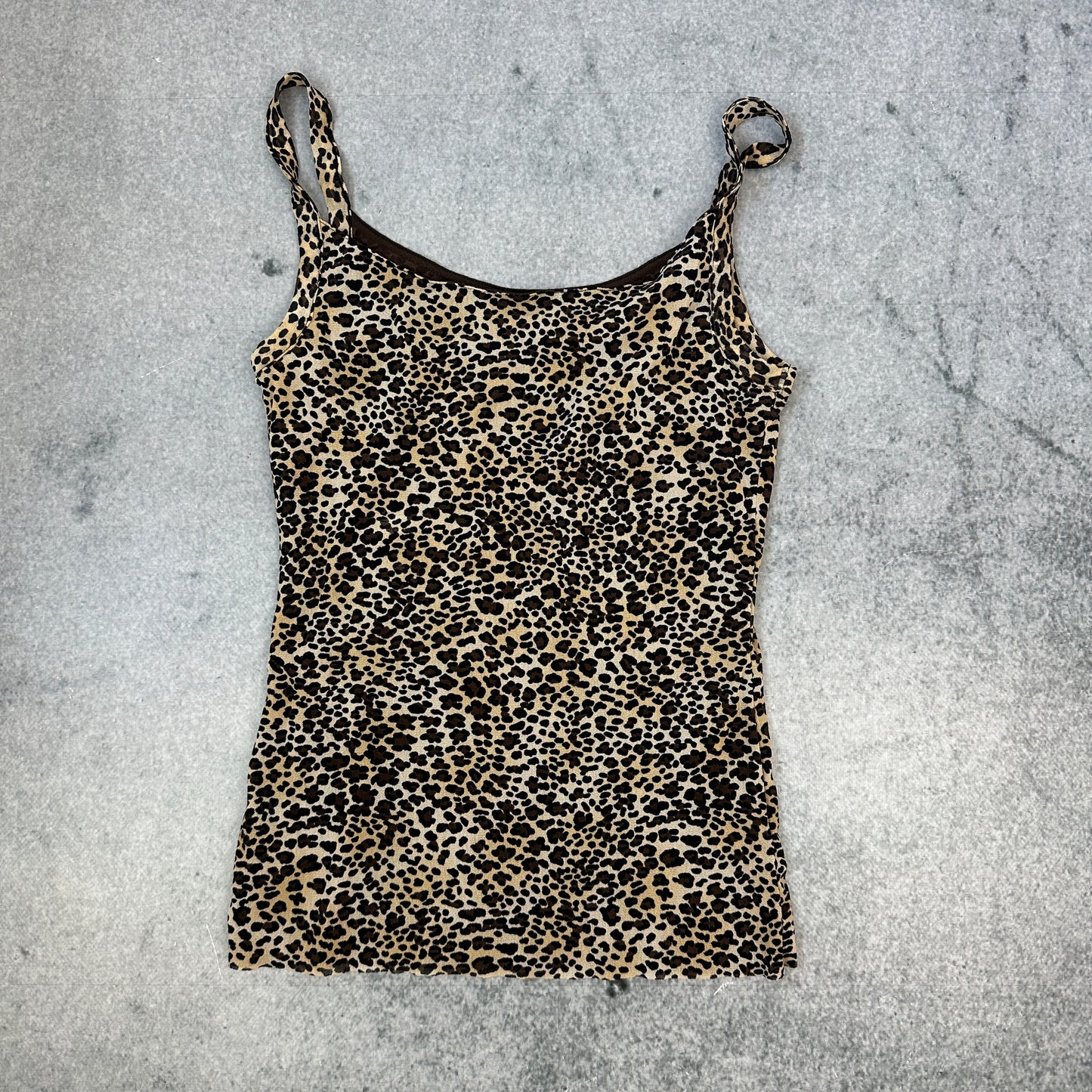 Leopardenmuster Spaghettiträger Top – Cami Shirt im Animal Print Dana Buchman (M)