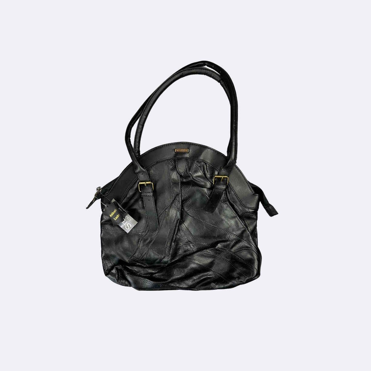 Stefano Echtleder Handtasche Schwarz (neu & unbenutzt) - Y2K Damenhandtasche
