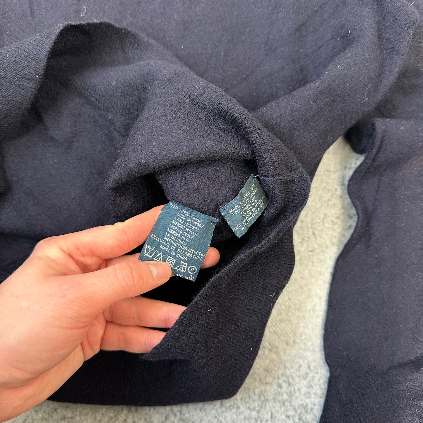 Ralph Lauren Polo Ralph Lauren Pony Logo Merinowolle Pullover Marineblau (XL)