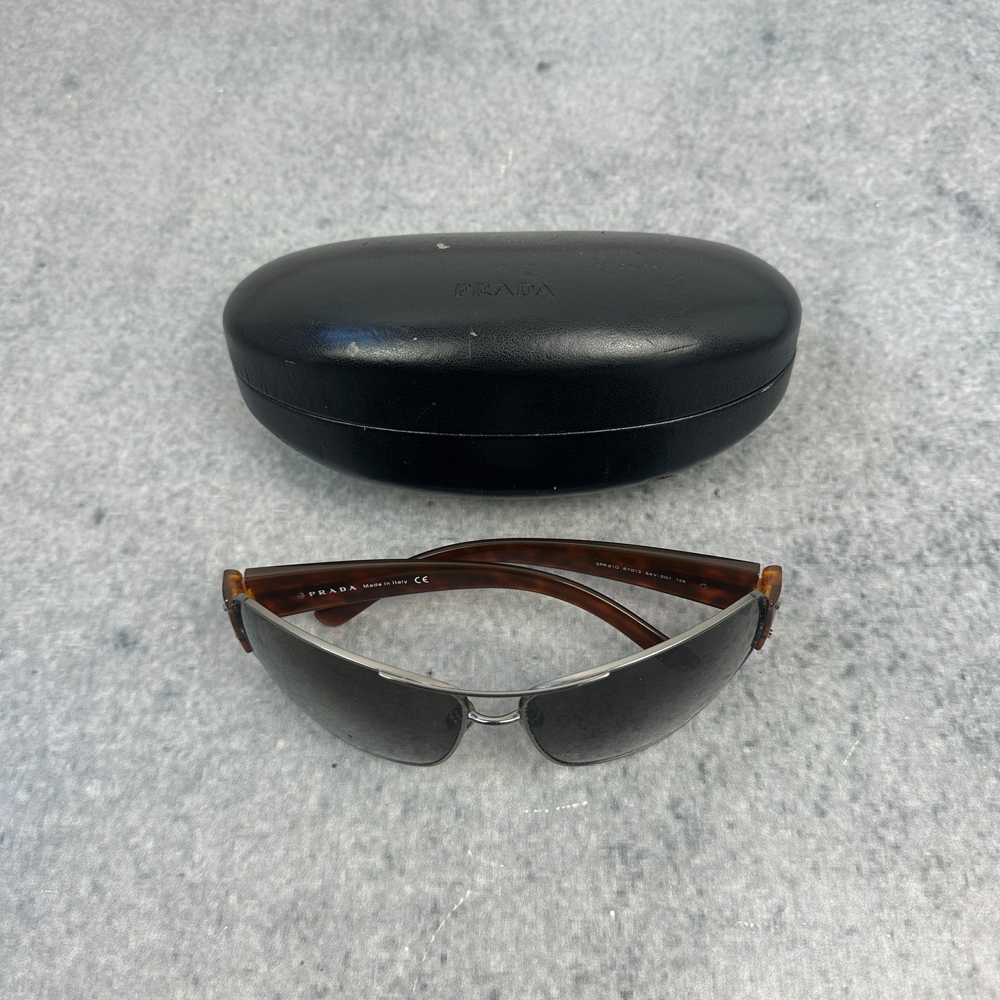 Vintage Prada 2005 Pilot Wrap Sonnebrille Braun