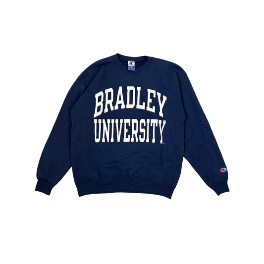Vintage 90er Champion Bradley University Sweater Marineblau (M)