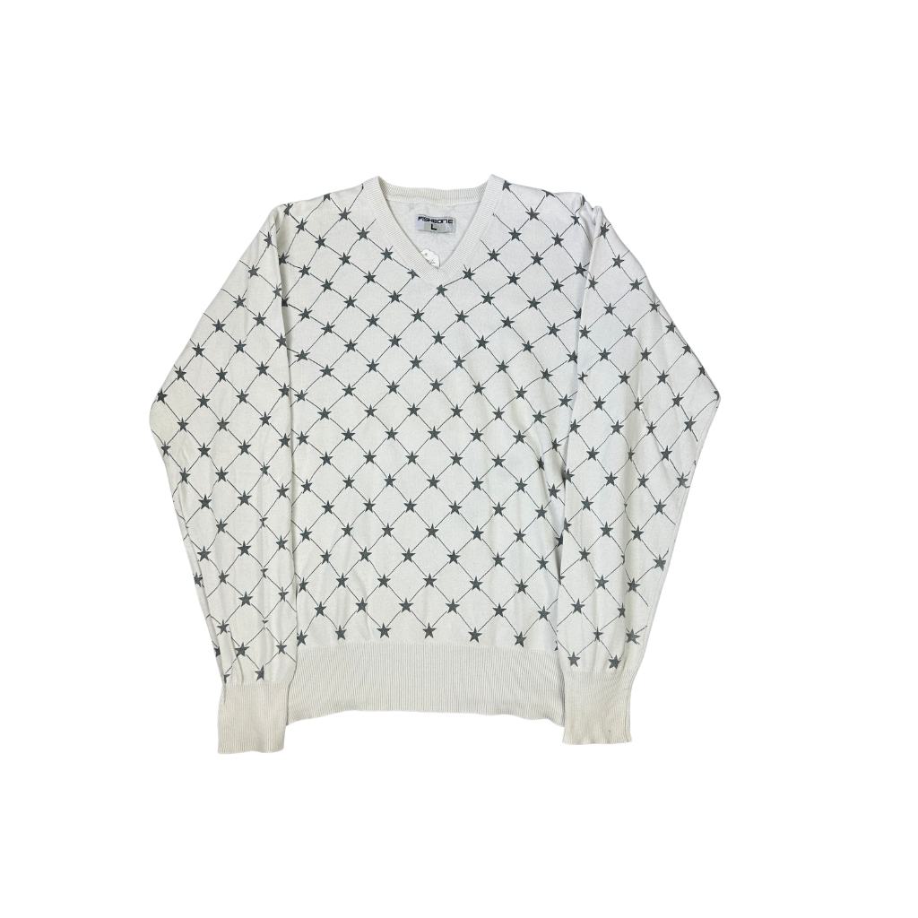 Fishbone Sweater Weiß (L)