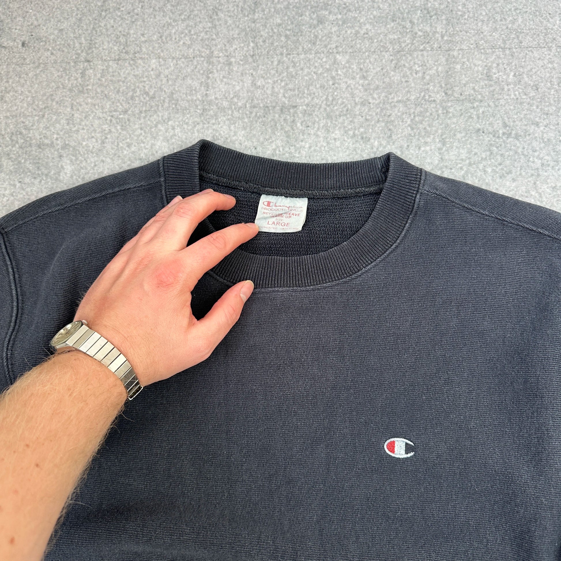 Vintage Champion Champion Sweatshirt Schwarz (L)