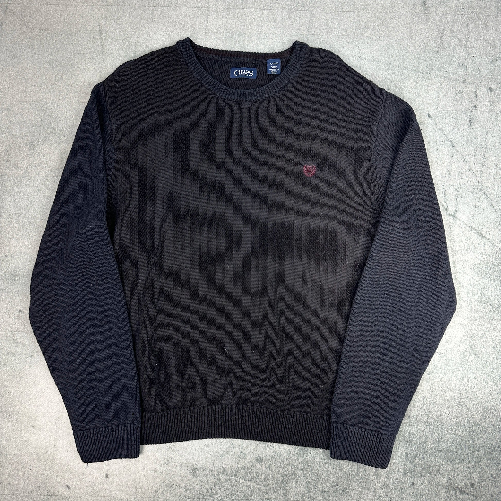 Vintage Chaps Strickpullover Strickpullover Schwarz (XL)