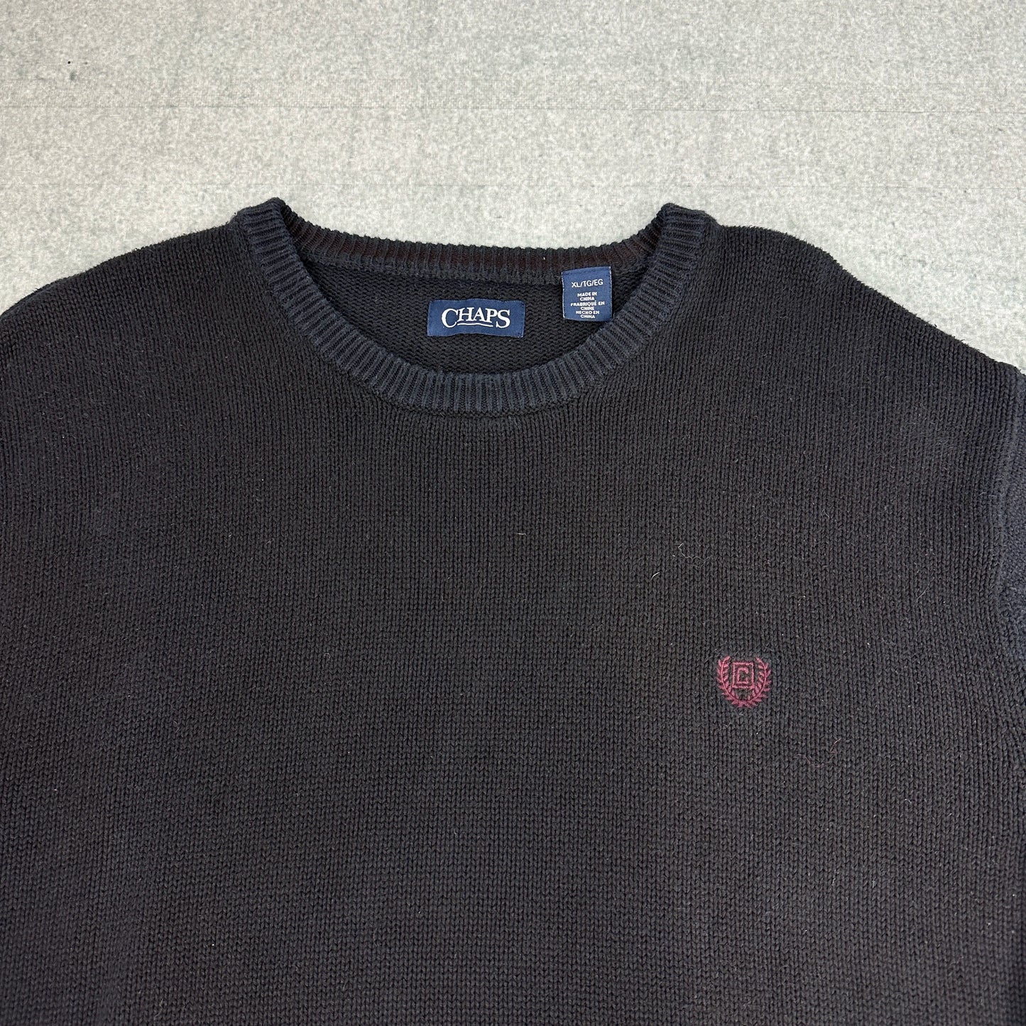 Vintage Chaps Strickpullover Strickpullover Schwarz (XL)