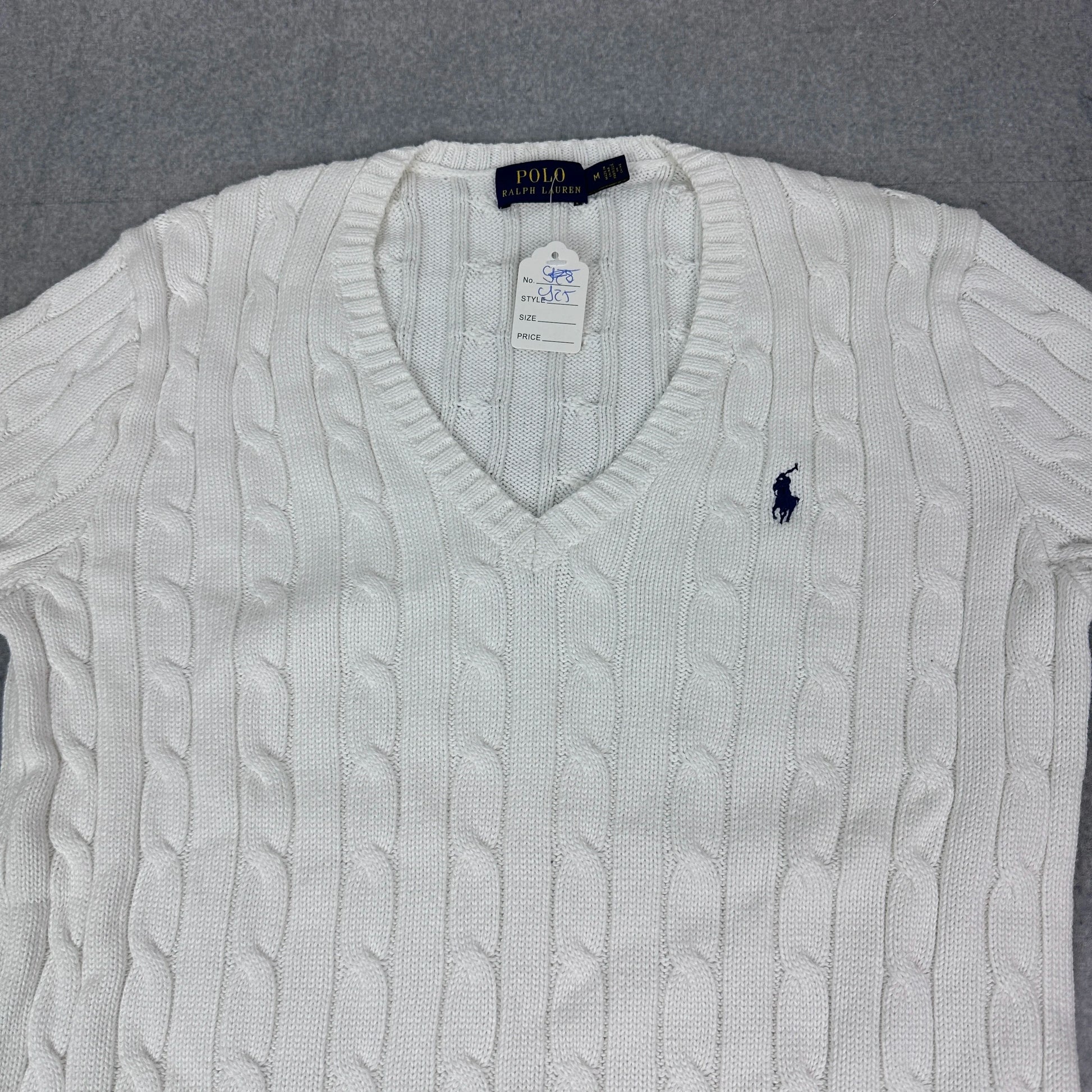 Polo Ralph Lauren Strickpullover Mit V-Ausschnitt Weiß (M)