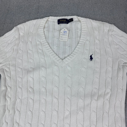 Polo Ralph Lauren Strickpullover Mit V-Ausschnitt Weiß (M)