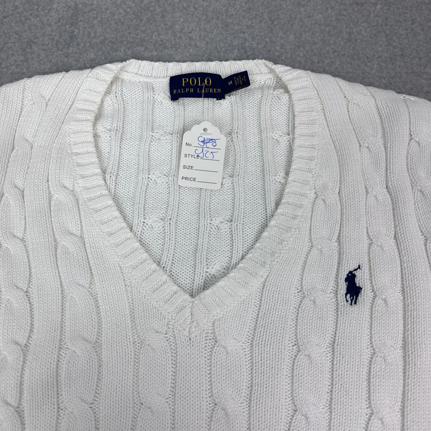 Polo Ralph Lauren Strickpullover Mit V-Ausschnitt Weiß (M)