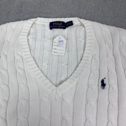 Polo Ralph Lauren Strickpullover Mit V-Ausschnitt Weiß (M)