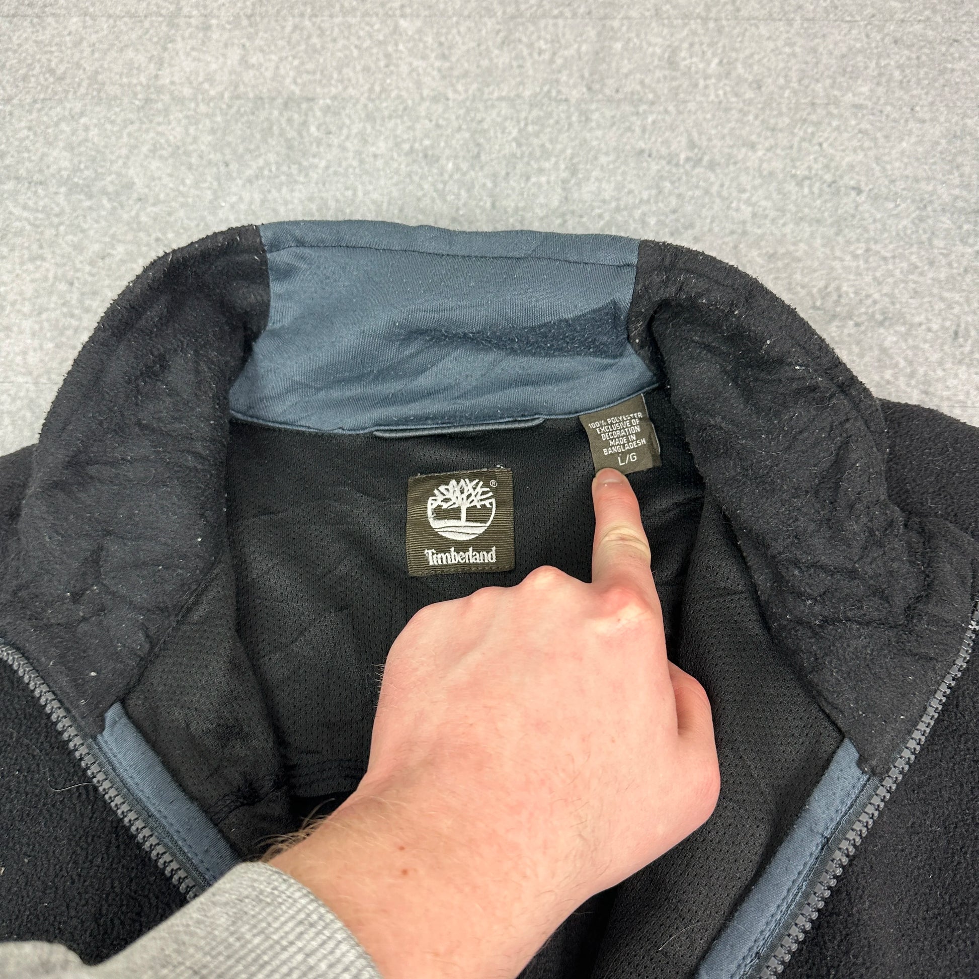 Vintage Timberland Fleecejacke Schwarz (L)