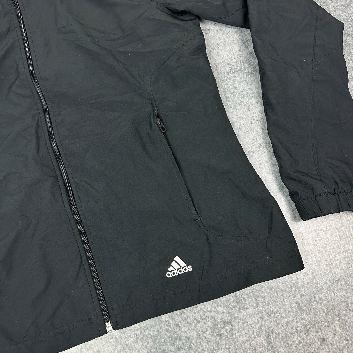 Vintage Adidas Windbreaker / Trainingsjacke Schwarz (M)