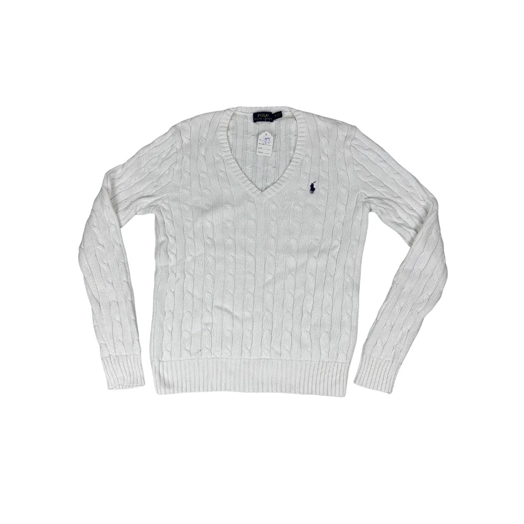 Polo Ralph Lauren Strickpullover Mit V-Ausschnitt Weiß (M)