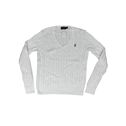 Polo Ralph Lauren Strickpullover Mit V-Ausschnitt Weiß (M)