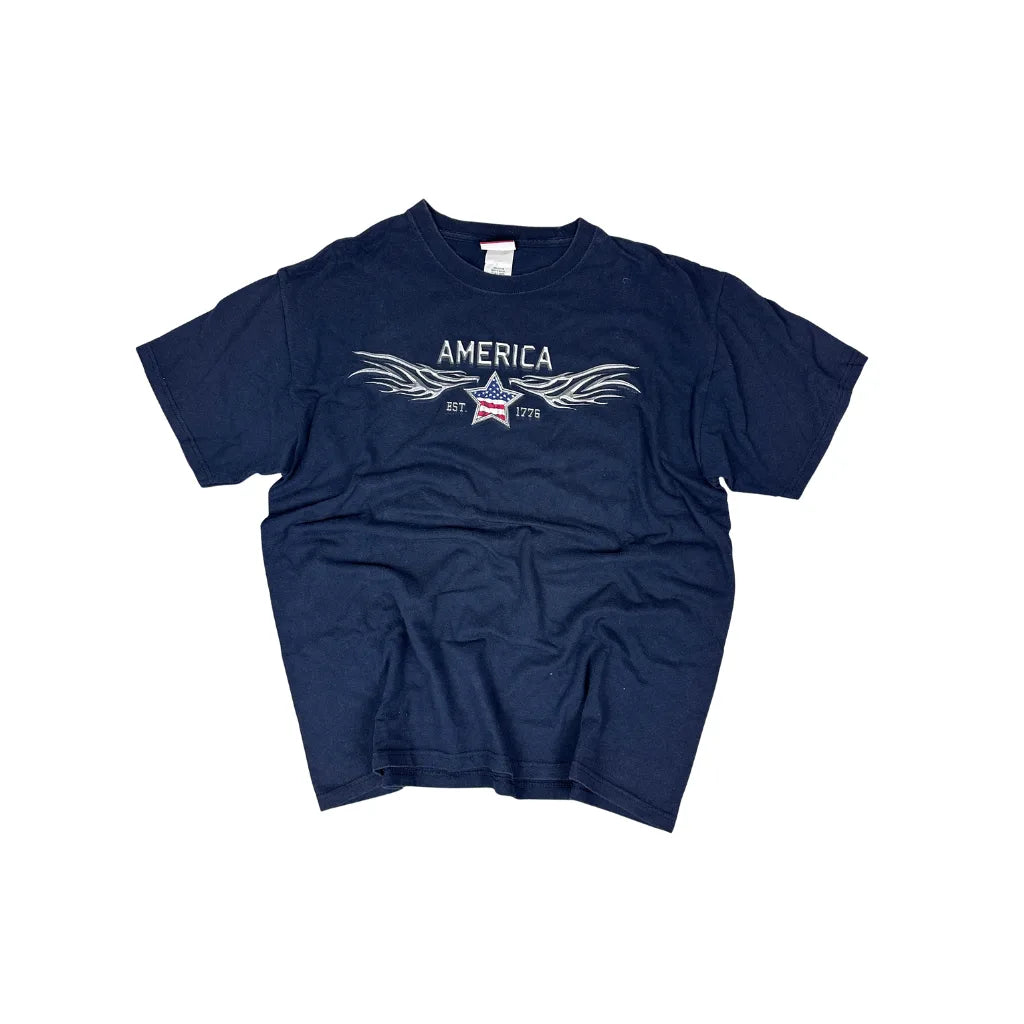 Vintage Sonoma Life+style America / USA Patriotic Graphic T-Shirt Marineblau (L)