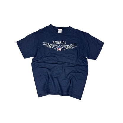 Vintage Sonoma Life+style America / USA Patriotic Graphic T-Shirt Marineblau (L)
