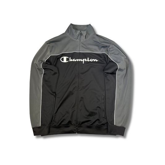 Vintage Champion Trainingsjacke Schwarz/Grau (XXL)