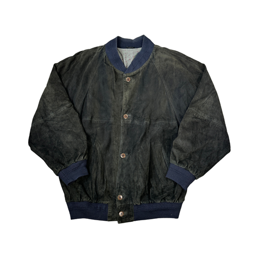 Boneto-Ledermoden Velour Lederjacke Grün (56)