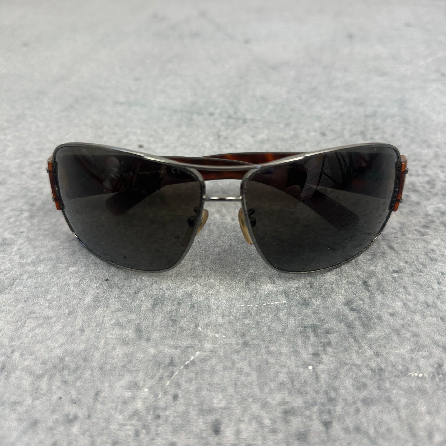 Vintage Prada 2005 Pilot Wrap Sonnebrille Braun