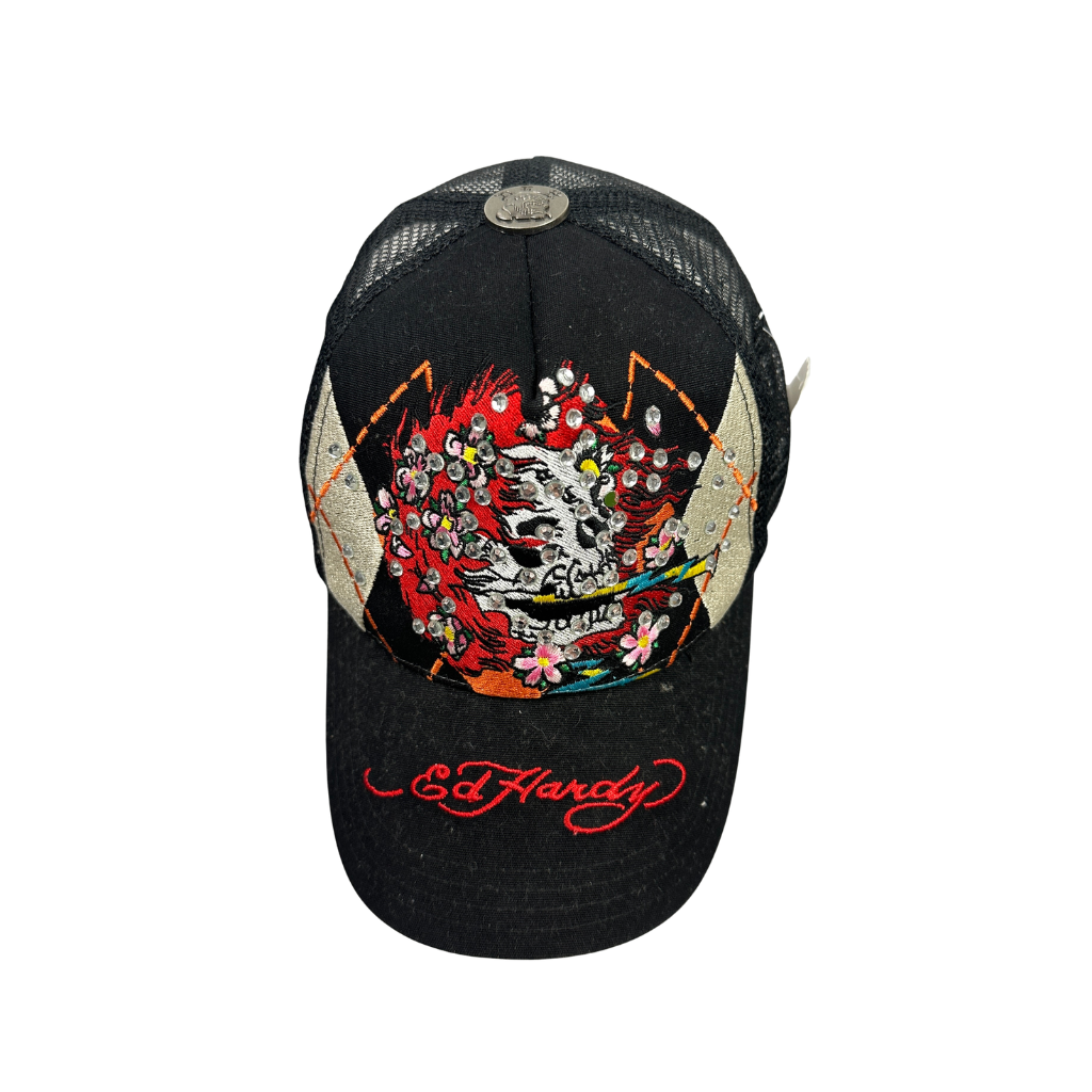 Y2K Ed Hardy Cap Schwarz