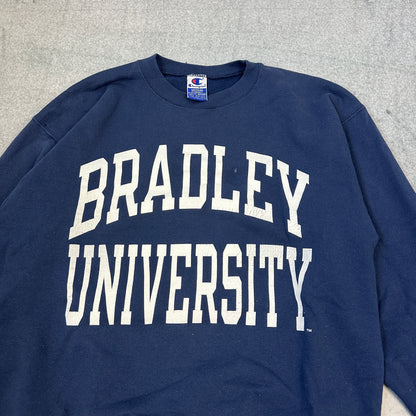 Vintage 90er Champion Bradley University Sweater Marineblau (M)