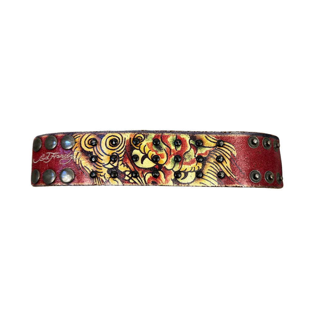 Ed Hardy Studded Leather Wristband